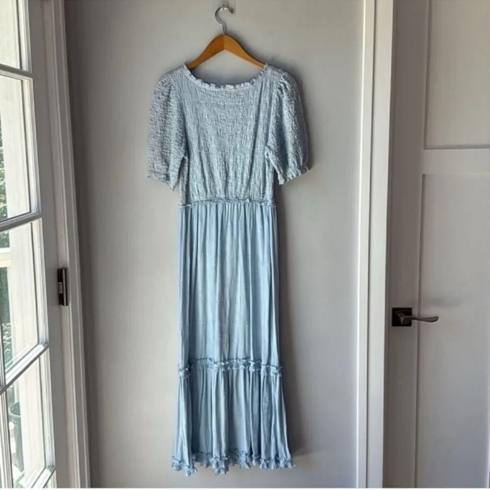 NWT Urban Outfitters Twee Picnic Time Midi Dress Blue